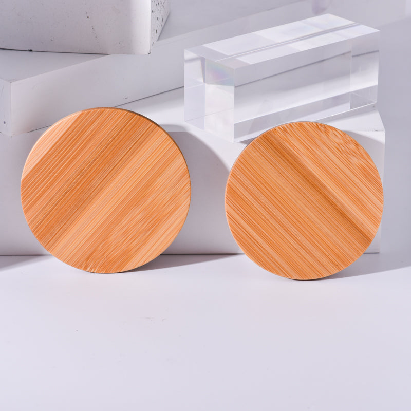 Wooden lids for candle jars