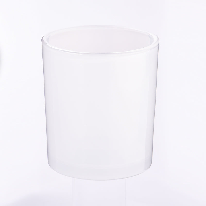 Glass candle jars, Flat Base, White