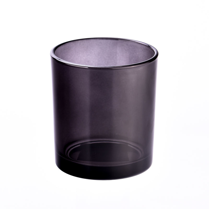 Glass candle jars, Flat Base, Black